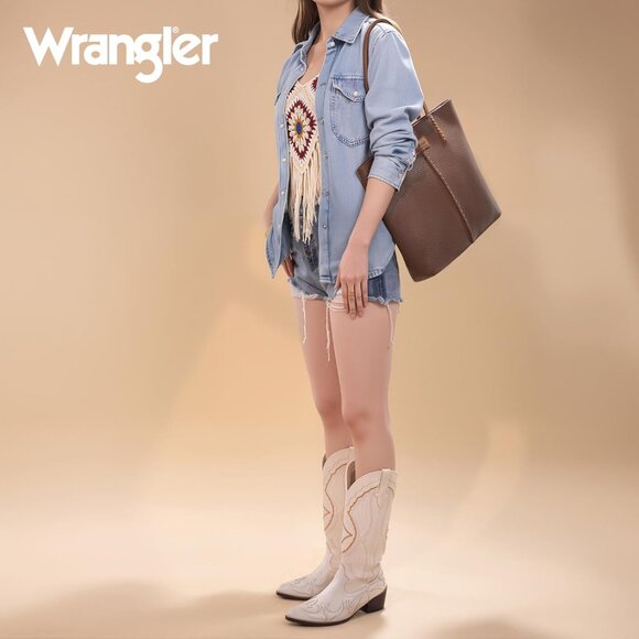 Versatile Coffee Color Wrangler Tote Bag - Women’s Shoulder Hobo Handbag - Picture 6 of 6